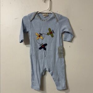 Charming Blue Airplane Kids Footie 90’s